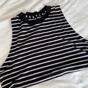 Lululemon Striped Black and White Sleeveless Top